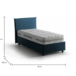 Letto 1 piazza contenitore blu 95x205cm adatto per materasso 190x80 cm - Astor