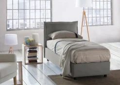 Letto 1 piazza contenitore grigio 95x205cm comfort - Aphrodite