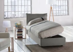 Letto 1 piazza contenitore grigio 95x205cm comfort - Aphrodite