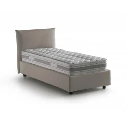 Letto 1 piazza contenitore tortora 110x215cm rivestimento in tessuto - Astianatte