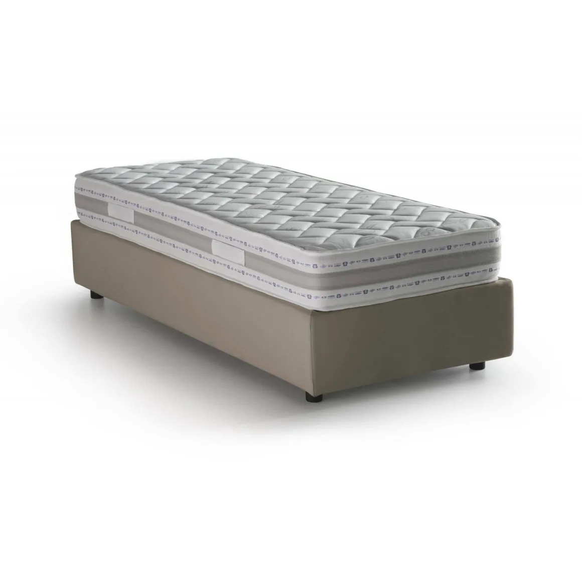 Letto 1 piazza contenitore tortora 95x205cm salvaspazio - Agenta