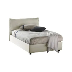 Letti Piazza E Mezza|Letti Contenitore > Dmora Letto piazza e mezza Abbygale, con materasso Cm 120x200 incluso, Beige
