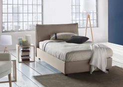 Letto piazza e mezza Abbygale, con materasso Cm 120x200 incluso, Tortora