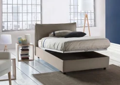 Letto piazza e mezza Abbygale, con materasso Cm 120x200 incluso, Tortora