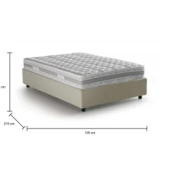 Letti Piazza E Mezza|Letti Contenitore > Dmora Letto piazza e mezza Abici, con materasso Cm 120x200 incluso, Beige