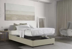 Letti Piazza E Mezza|Letti Contenitore > Dmora Letto piazza e mezza Abici, con materasso Cm 120x200 incluso, Beige