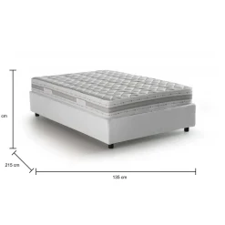 Letto piazza e mezza Abici, con materasso Cm 120x200 incluso, Bianco