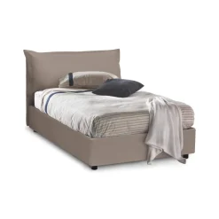 Letto piazza e mezza Aconito, con materasso Cm 120x200 incluso, Tortora
