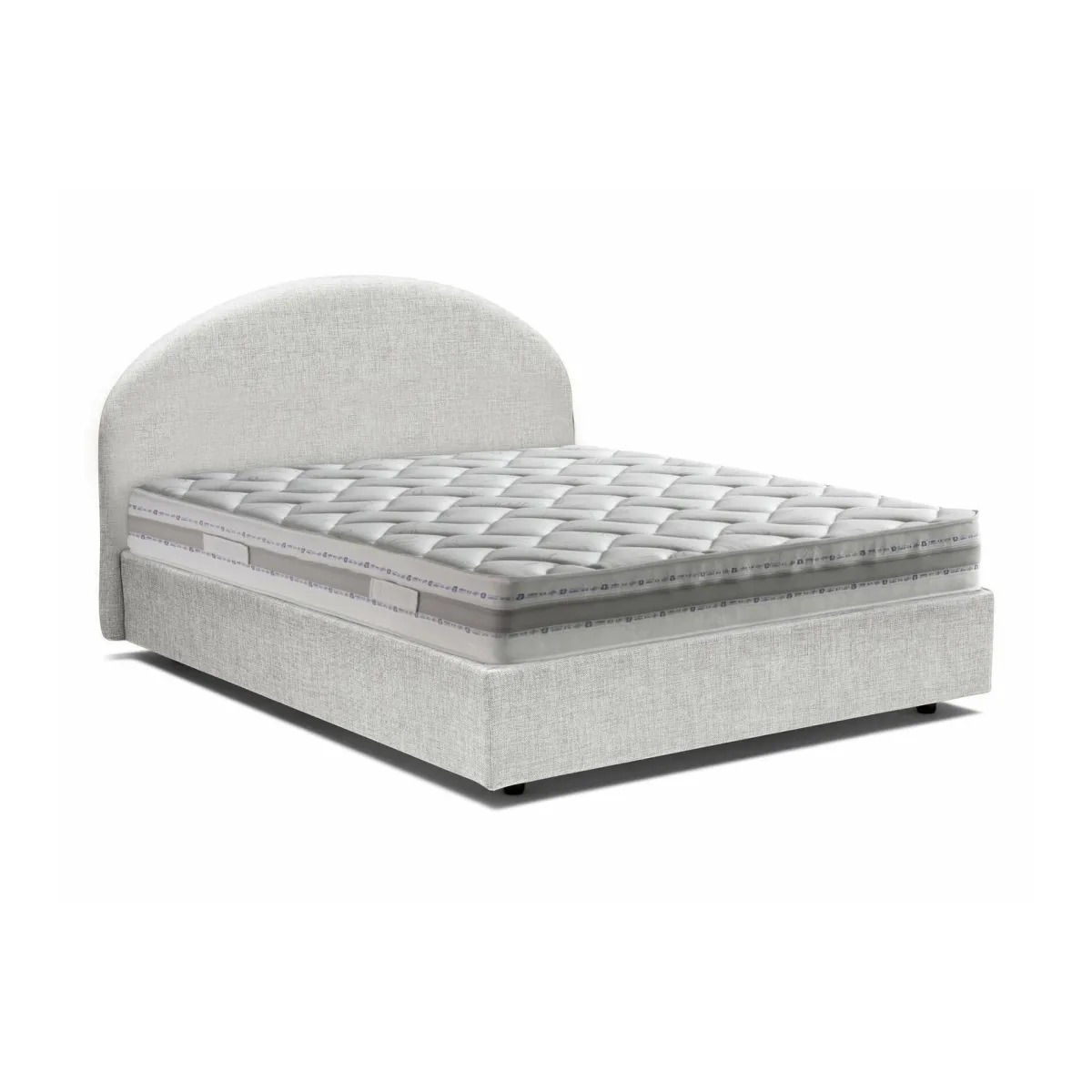 Letti Piazza E Mezza|Letti Contenitore > Dmora Letto piazza e mezza Acy, con materasso Cm 120x190 incluso, Bianco