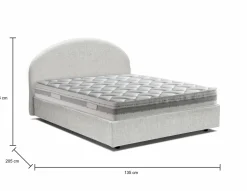 Letti Piazza E Mezza|Letti Contenitore > Dmora Letto piazza e mezza Acy, con materasso Cm 120x190 incluso, Bianco