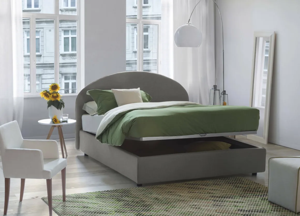 Letti Piazza E Mezza|Letti Contenitore > Dmora Letto piazza e mezza Acy, con materasso Cm 120x190 incluso, Tortora Grigio Tortora