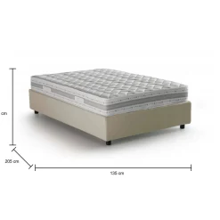 Letti Piazza E Mezza|Letti Contenitore > Dmora Letto piazza e mezza Aftis, con materasso Cm 120x190 incluso, Bianco
