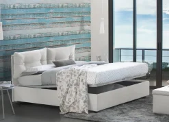 Letti Piazza E Mezza|Letti Piazza E Mezza > Dmora Letto piazza e mezza Agamennone, adatto per materasso Cm 120x190, Grigio
