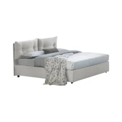 Letti Piazza E Mezza|Letti Piazza E Mezza > Dmora Letto piazza e mezza Agamennone, adatto per materasso Cm 120x190, Grigio
