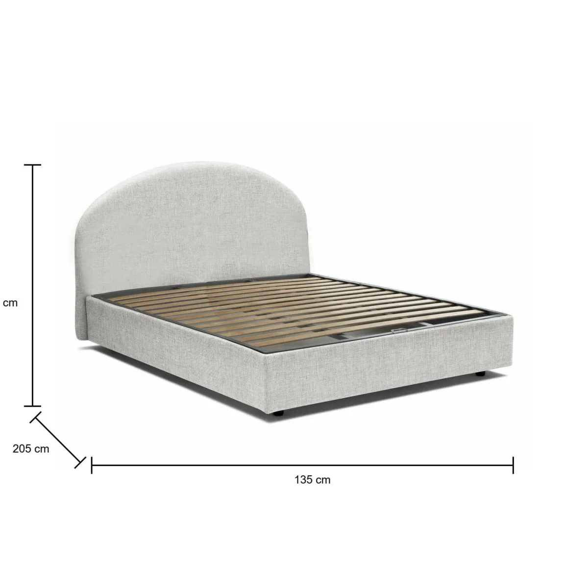 Letti Piazza E Mezza|Letti Contenitore > Dmora Letto piazza e mezza Akis, adatto per materasso Cm 120x190, Bianco