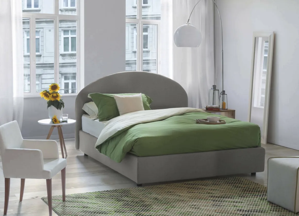 Letti Piazza E Mezza|Letti Contenitore > Dmora Letto piazza e mezza Akis, adatto per materasso Cm 120x190, Tortora Grigio Tortora