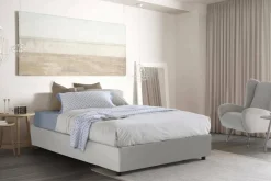 Letti Piazza E Mezza|Letti Contenitore > Dmora Letto piazza e mezza Alan, adatto per materasso Cm 120x190, Tortora Grigio Tortora