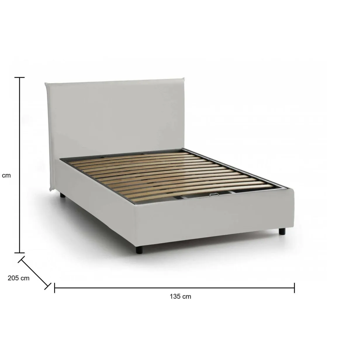 Letti Piazza E Mezza|Letti Contenitore > Dmora Letto piazza e mezza Alia, adatto per materasso Cm 120x190, Tortora Grigio Tortora
