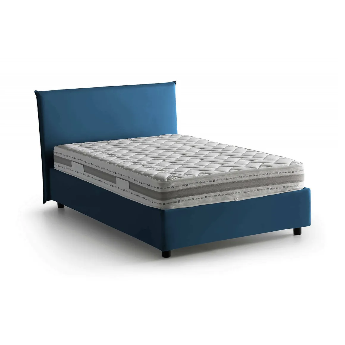 Letto piazza e mezza Alush, con materasso Cm 120x190 incluso, Blu
