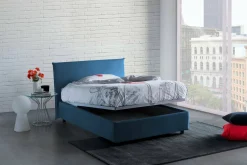 Letto piazza e mezza Alush, con materasso Cm 120x190 incluso, Blu