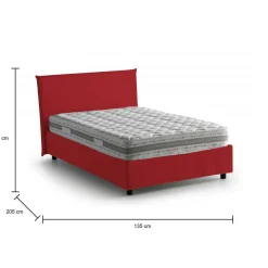 Letti Piazza E Mezza|Letti Contenitore > Dmora Letto piazza e mezza Alush, con materasso Cm 120x190 incluso, Tortora Grigio Tortora
