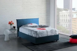 Letti Piazza E Mezza|Letti Piazza E Mezza > Dmora Letto piazza e mezza Alvino, con materasso Cm 120x200 incluso, Grigio