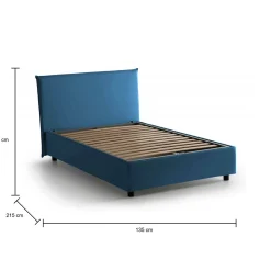 Letti Piazza E Mezza|Letti Piazza E Mezza > Dmora Letto piazza e mezza Alvino, con materasso Cm 120x200 incluso, Grigio