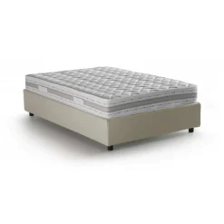 Letti Piazza E Mezza|Letti Contenitore > Dmora Letto piazza e mezza Alvise, con materasso Cm 120x190 incluso, Bianco