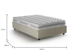 Letti Piazza E Mezza|Letti Contenitore > Dmora Letto piazza e mezza Alvise, con materasso Cm 120x190 incluso, Bianco