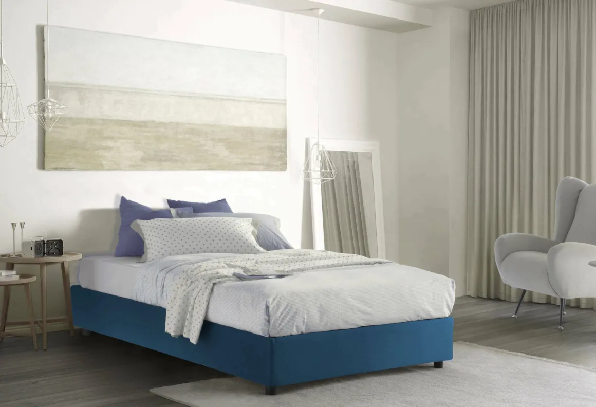 Letti Piazza E Mezza|Letti Contenitore > Dmora Letto piazza e mezza Alvise, con materasso Cm 120x190 incluso, Grigio