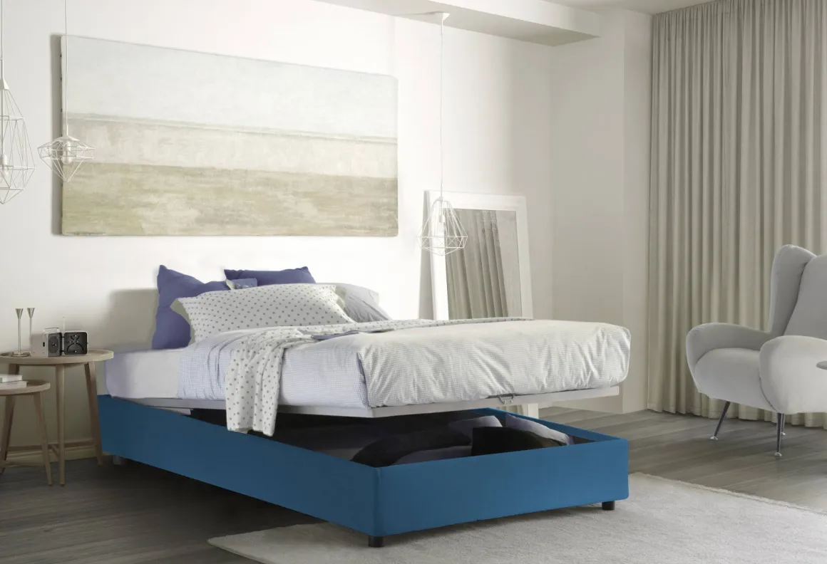 Letti Piazza E Mezza|Letti Contenitore > Dmora Letto piazza e mezza Alvise, con materasso Cm 120x190 incluso, Grigio