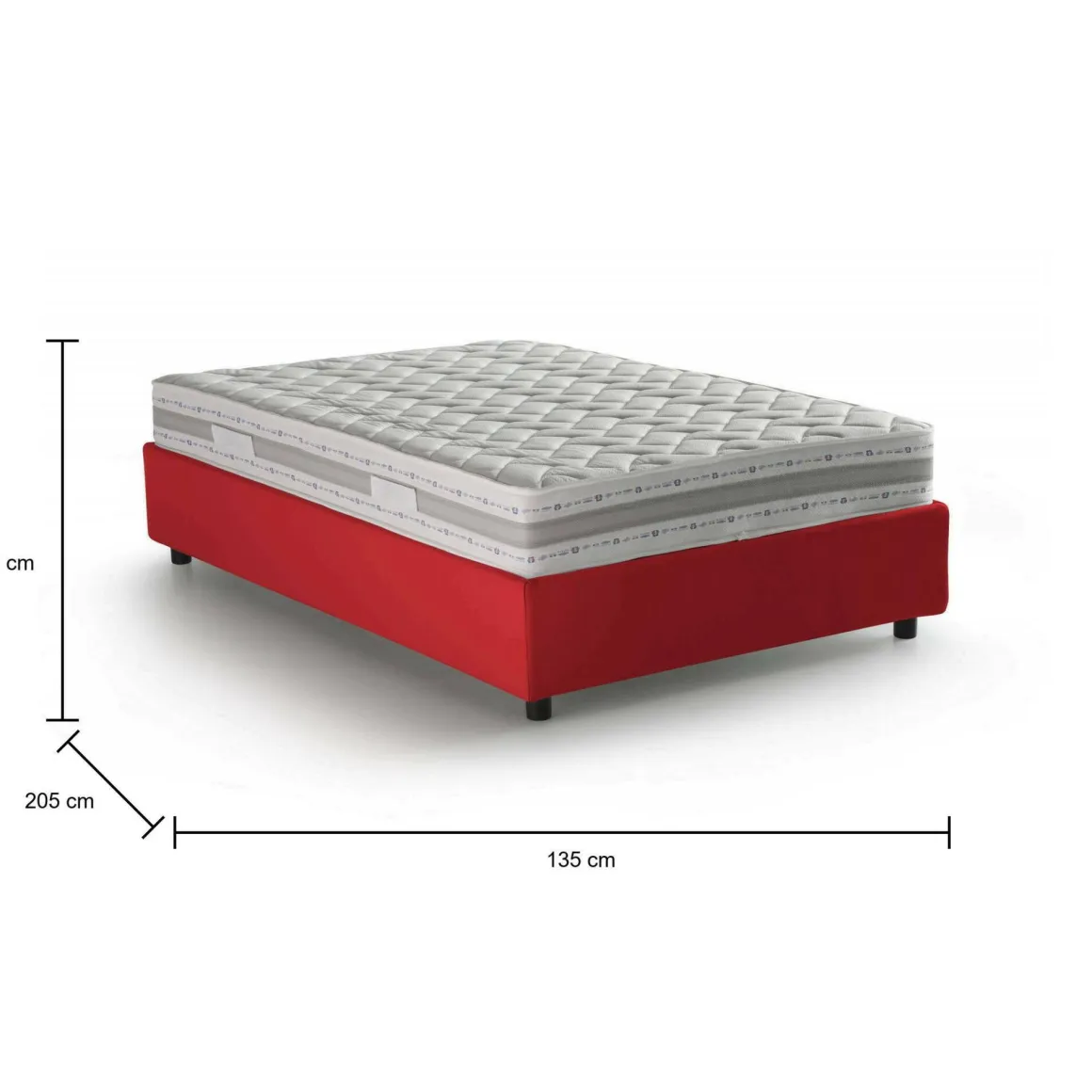 Letti Piazza E Mezza|Letti Contenitore > Dmora Letto piazza e mezza Alvise, con materasso Cm 120x190 incluso, Tortora Grigio Tortora