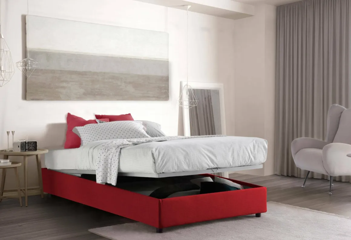 Letti Piazza E Mezza|Letti Contenitore > Dmora Letto piazza e mezza Alvise, con materasso Cm 120x190 incluso, Tortora Grigio Tortora