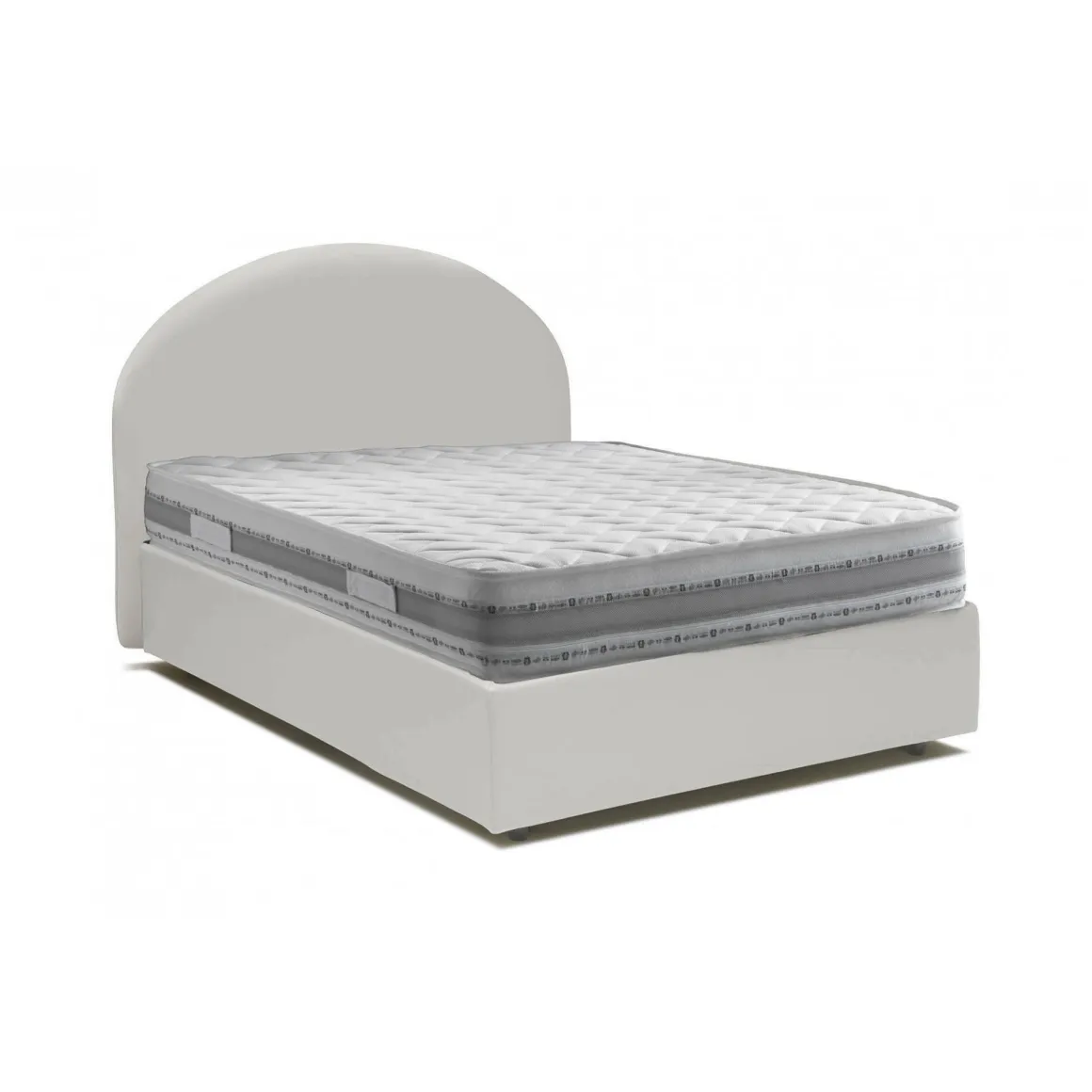 Letti Piazza E Mezza|Letti Contenitore > Dmora Letto piazza e mezza Ambher, con materasso Cm 120x190 incluso, Tortora Grigio Tortora