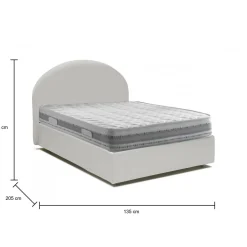 Letti Piazza E Mezza|Letti Contenitore > Dmora Letto piazza e mezza Ambher, con materasso Cm 120x190 incluso, Tortora Grigio Tortora