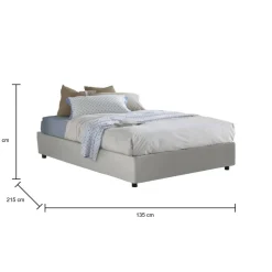 Letto piazza e mezza Americas, adatto per materasso Cm 120x200, Bianco