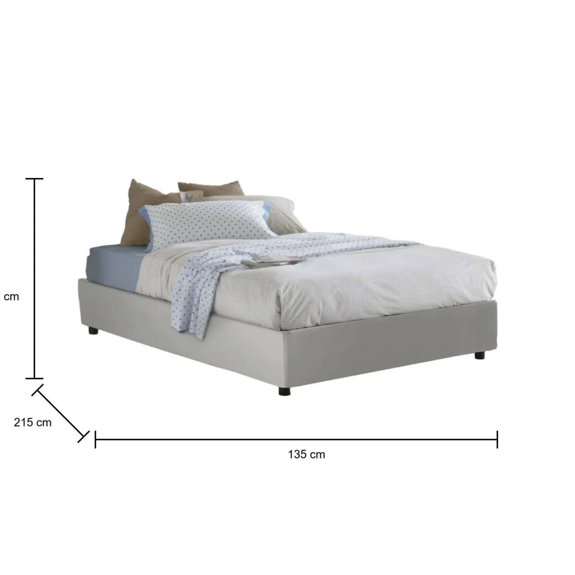 Letto piazza e mezza Americas, adatto per materasso Cm 120x200, Bianco