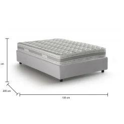 Letti Piazza E Mezza|Letti Contenitore > Dmora Letto piazza e mezza Anahi, con materasso Cm 120x190 incluso, Bianco