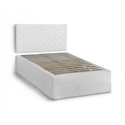 Letti Piazza E Mezza|Letti Piazza E Mezza > Dmora Letto piazza e mezza Anas, adatto a materasso da Cm 120x190, Bianco