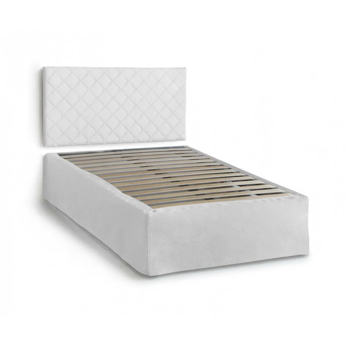 Letti Piazza E Mezza|Letti Piazza E Mezza > Dmora Letto piazza e mezza Anas, adatto a materasso da Cm 120x190, Bianco
