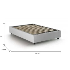 Letto piazza e mezza Andla, adatto per materasso Cm 120x200, Bianco