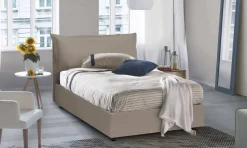 Letto piazza e mezza Andora, adatto per materasso Cm 120x200, Tortora