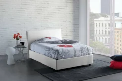 Letto piazza e mezza Anissa, adatto per materasso Cm 120x200, Bianco