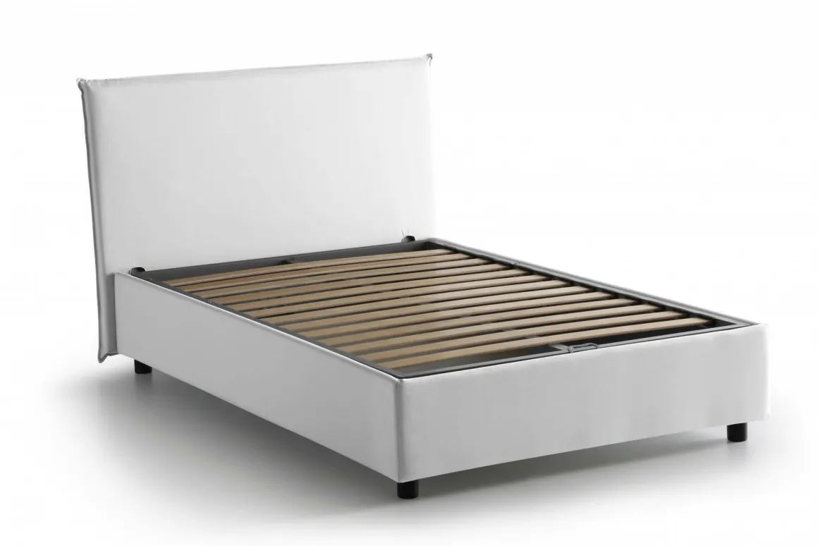 Letto piazza e mezza Anissa, adatto per materasso Cm 120x200, Bianco