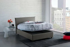 Letto piazza e mezza Anissa, adatto per materasso Cm 120x200, Grigio