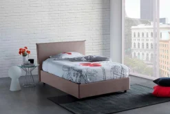 Letto piazza e mezza Anissa, adatto per materasso Cm 120x200, Tortora
