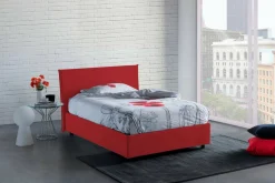 Letto piazza e mezza Anyta, adatto per materasso Cm 120x190, Rosso