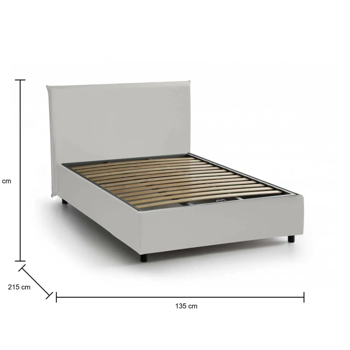 Letto piazza e mezza April, adatto per materasso Cm 120x200, Bianco