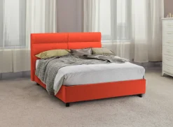 Letti Piazza E Mezza|Letti Piazza E Mezza > Dmora Letto Piazza e Mezza Materasso Incluso Sfoderabile, Contenitore Made in Italy - Brinzio Arancione