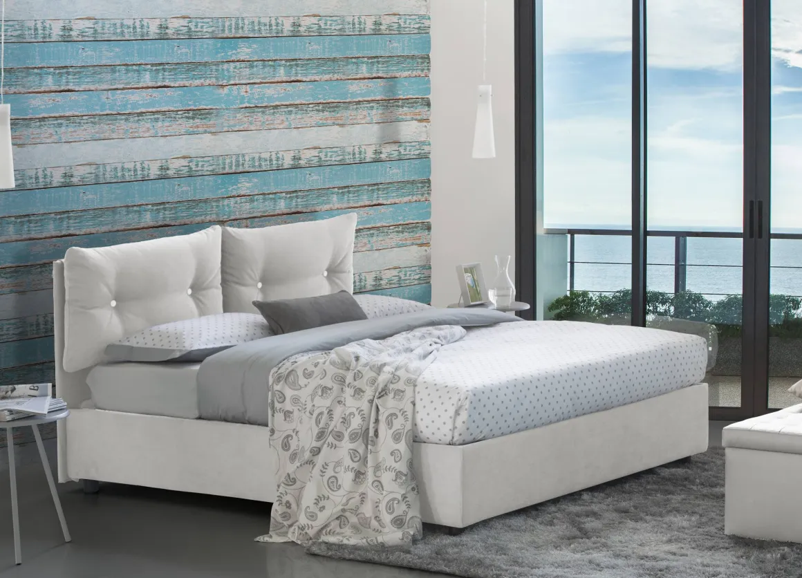 Letti Piazza E Mezza|Letti Contenitore > Dmora Letto piazza e mezza Arieta, con materasso Cm 120x190 incluso, Grigio